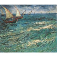 Ван Гог рыбацкие лодки в море, выполненный маслом на холсте
